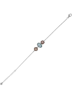 Pulsera Plata Mujer PSET167/4 Circonitas Azul Bicolor Champagne