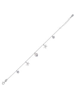 Pulsera Plata Mujer PUL2958 Estrellas y Corazón En Brillo