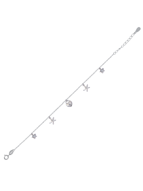 Pulsera Plata Mujer PUL2958 Estrellas y Corazón En Brillo