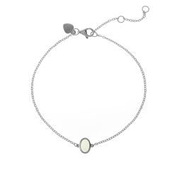 Pulsera Plata Mujer PUM0002RHCA Piedra Mineral Calcedonia