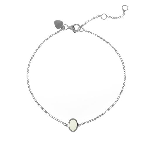 Pulsera Plata Mujer PUM0002RHCA Piedra Mineral Calcedonia