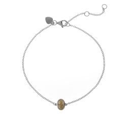 Pulsera Plata Mujer PUM0002RHLA Piedra Mineral Labradorita