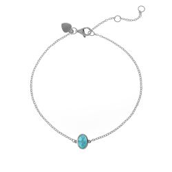 Pulsera Plata Mujer PUM0002RHTU Piedra Mineral Turquesa