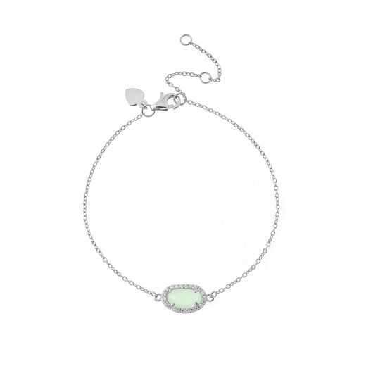 Pulsera Plata Mujer PUM0008RHCA Piedras Minerales Calcedonia