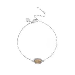 Pulsera Plata Mujer PUM0008RHLA Piedras Minerales Labradorita