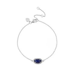 Pulsera Plata Mujer PUM0008RHLP Piedras Minerales Lapislázuli