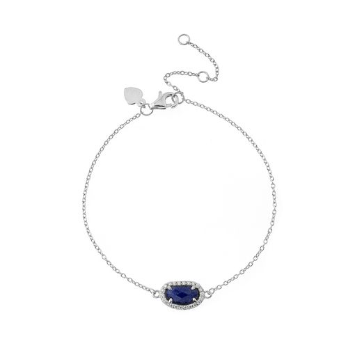 Pulsera Plata Mujer PUM0008RHLP Piedras Minerales Lapislázuli
