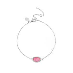 Pulsera Plata Mujer PUM0008RHRU Piedras Minerales Rubí