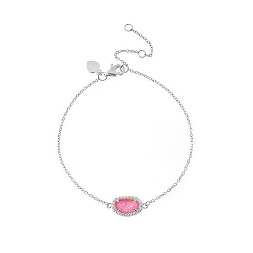 Pulsera Plata Mujer PUM0008RHRU Piedras Minerales Rubí