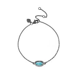 Pulsera Plata Mujer PUM0008RUAZ Piedras Minerales Amazonita