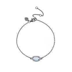 Pulsera Plata Mujer PUM0008RUCB Piedras Minerales Calcedonia Azul