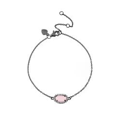 Pulsera Plata Mujer PUM0008RUCR Piedras Minerales Cuarzo Rosa