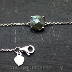 Pulsera Plata Mujer PUM0011RHLA Piedras Minerales Labradorita