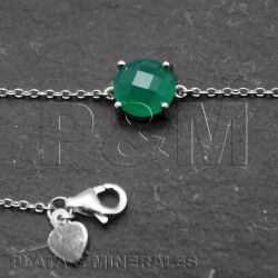 Pulsera Plata Mujer PUM0011RHOV Piedras Minerales Onix Verde