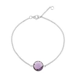 Pulsera Plata Mujer PUM0012RHAM Piedras Minerales Amatista