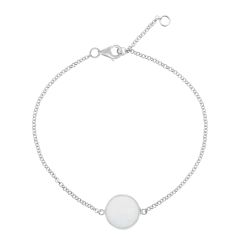 Pulsera Plata Mujer PUM0012RHCA Piedras Minerales Calcedonia