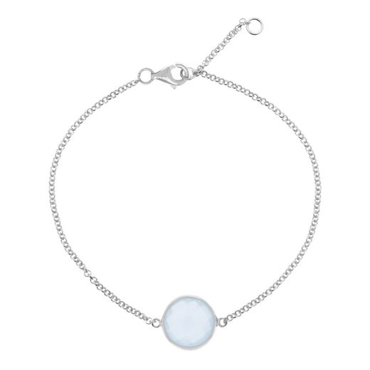 Pulsera Plata Mujer PUM0012RHCB Piedras Minerales Calcedonia Azul