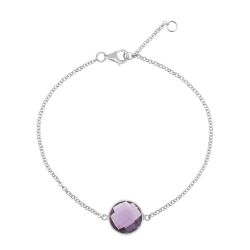 Pulsera Plata Mujer PUM0013RHAM Piedras Minerales Amatista