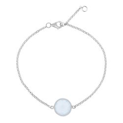 Pulsera Plata Mujer PUM0013RHCB Piedras Minerales Calcedonia Azul