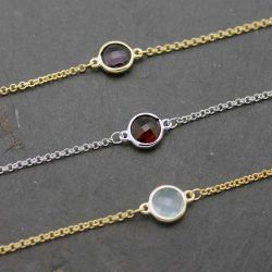 Pulsera Plata Mujer PUM0014RHCB Piedras Minerales Calcedonia Azul