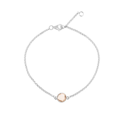 Pulsera Plata Mujer PUM0014RHCH Piedras Minerales Cuarzo Ahumado