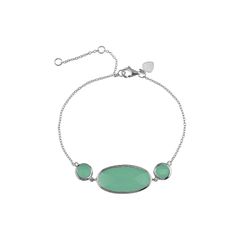 Pulsera Plata Mujer PUM0015RHCA Piedras Minerales Calcedonia
