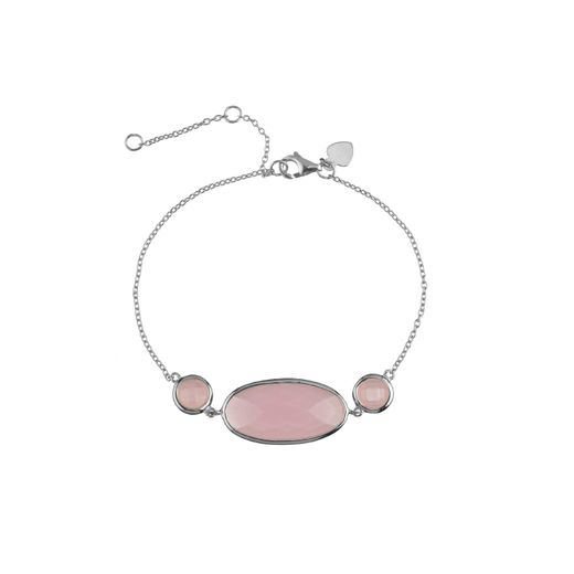 Pulsera Plata Mujer PUM0015RHCR Piedras Minerales Cuarzo Rosa
