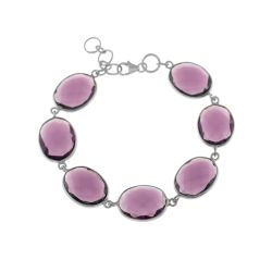 Pulsera Plata Mujer PUM0024PLAM Piedras Minerales Amatista