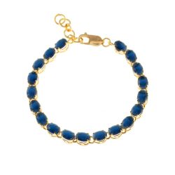 Pulsera Plata Mujer PUM0032PLZF Piedras Minerales Zafiro