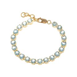 Pulsera Plata Mujer PUM0033PLAA Piedras Minerales Agata Azul
