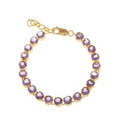 Pulsera Plata Mujer PUM0033PLAM Piedras Minerales Amatista