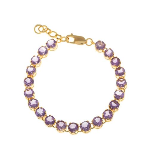 Pulsera Plata Mujer PUM0033PLAM Piedras Minerales Amatista