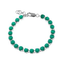 Pulsera Plata Mujer PUM0033PLOV Piedras Minerales Onix Verde