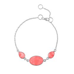 Pulsera Plata Mujer PUM0034RHRU Piedras Minerales Rubí