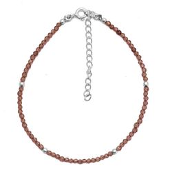 Pulsera Plata Mujer PUM0036RHCH Piedras Minerales Cuarzo Ahumado