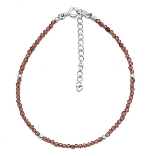 Pulsera Plata Mujer PUM0036RHCH Piedras Minerales Cuarzo Ahumado
