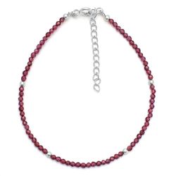 Pulsera Plata Mujer PUM0036RHGR Piedras Minerales Granate