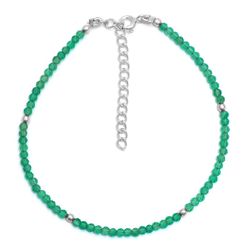 Pulsera Plata Mujer PUM0036RHOV Piedras Minerales Onix Verde