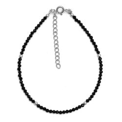 Pulsera Plata Mujer PUM0036RHOX Piedras Minerales Onix Negro