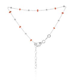 Pulsera Plata Mujer PUM0043PLCL Piedras Minerales Coral