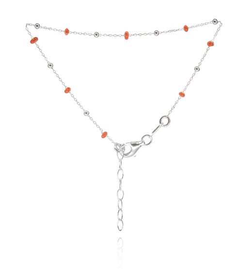 Pulsera Plata Mujer PUM0043PLCL Piedras Minerales Coral