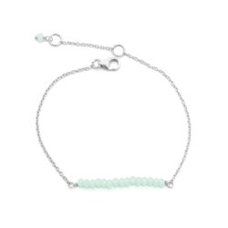 Pulsera Plata Mujer PUM0045RHCAXX Piedras Minerales Calcedonia