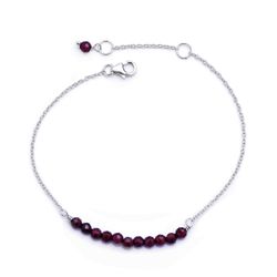 Pulsera Plata Mujer PUM0045RHGRXX Piedras Minerales Granate