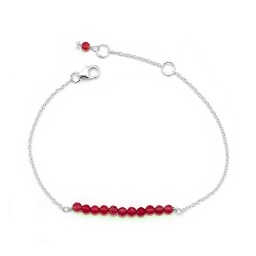 Pulsera Plata Mujer PUM0045RHRJXX Piedras Minerales Rubí Jade