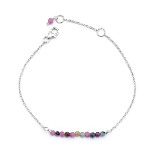 Pulsera Plata Mujer PUM0045RHTRXX Piedras Minerales Turmalina