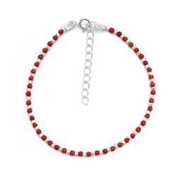 Pulsera Plata Mujer PUM0047PLCL Piedras Minerales Coral