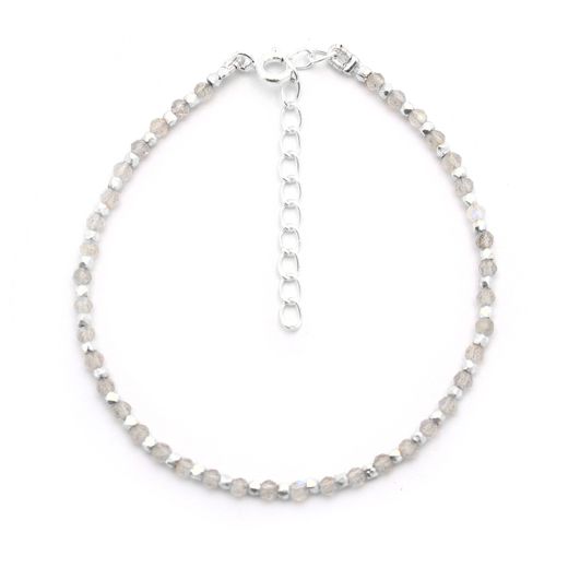 Pulsera Plata Mujer PUM0047PLLA Piedras Minerales Labradorita