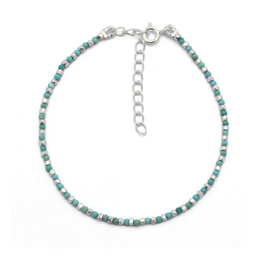 Pulsera Plata Mujer PUM0047PLTU Piedras Minerales Turquesa