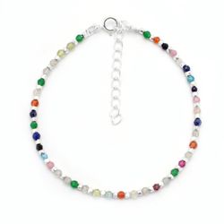 Pulsera Plata Mujer PUM0047PLVA Piedras Minerales Varias