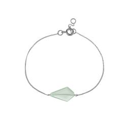 Pulsera Plata Mujer PUM0051RHCA Piedras Minerales Calcedonia Rombo